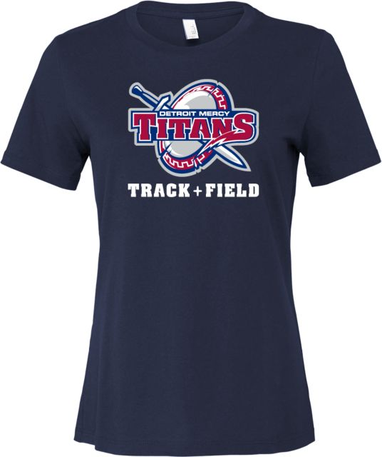 Detroit Mercy Bella + Canvas Womens Relaxed Cotton T Shirt Track and Field - Detroit Mercy - ONLINE ONLY