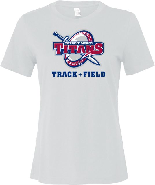 Detroit Mercy Bella + Canvas Womens Relaxed Cotton T Shirt Track and Field - Detroit Mercy - ONLINE ONLY