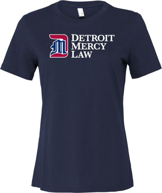 Detroit Mercy Bella + Canvas Womens Relaxed Cotton T Shirt Detroit Mercy Law Horizontal - ONLINE ONLY