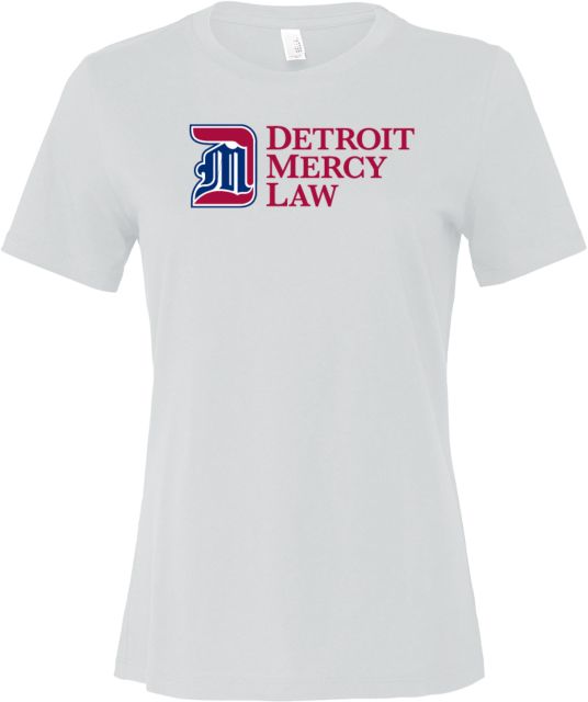 Detroit Mercy Bella + Canvas Womens Relaxed Cotton T Shirt Detroit Mercy Law Horizontal - ONLINE ONLY