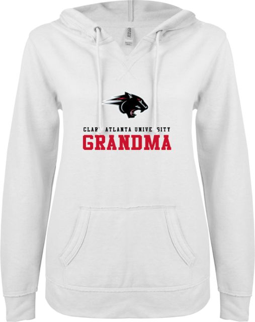 Clark Atlantic ENZA Ladies V Notch Raw Edge Fleece Hoodie Panthers Grandma - ONLINE ONLY