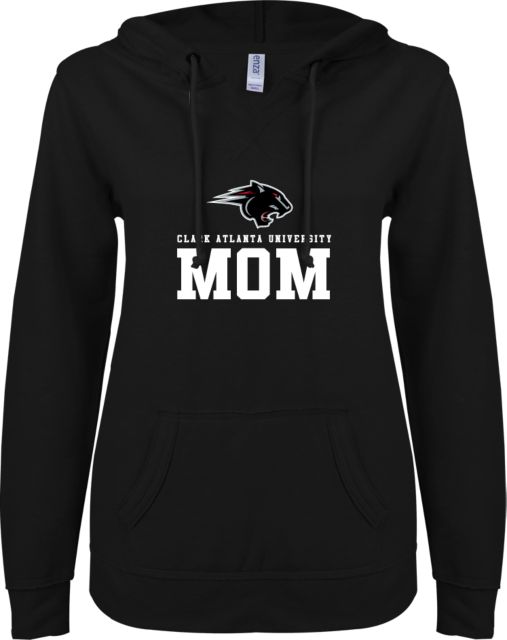 Clark Atlanta ENZA Ladies V Notch Raw Edge Fleece Hoodie Panthers Mom - ONLINE ONLY