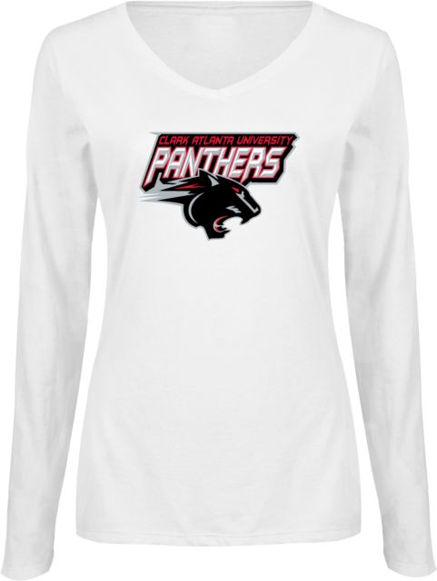 Clark Atlanta Ladies Long Sleeve V Neck Tee Primary Mark - ONLINE ONLY