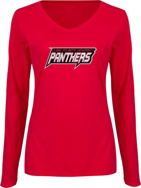 Clark Atlanta Ladies Long Sleeve V Neck Tee Clark Panthers - ONLINE ONLY