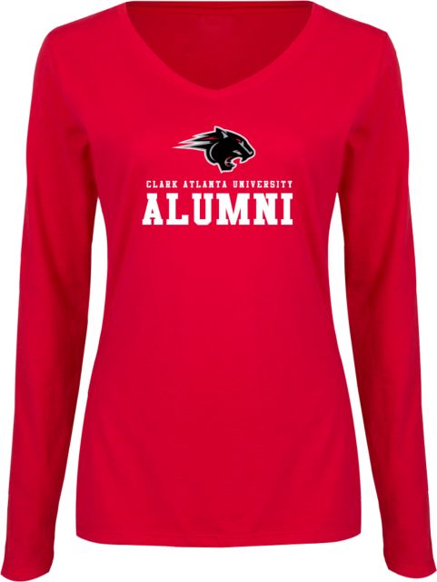 Clark Atlanta Ladies Long Sleeve V Neck Tee Panthers Alumni - ONLINE ONLY