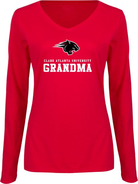 Clark Atlanta Ladies Long Sleeve V Neck Tee Panthers Grandma - ONLINE ONLY