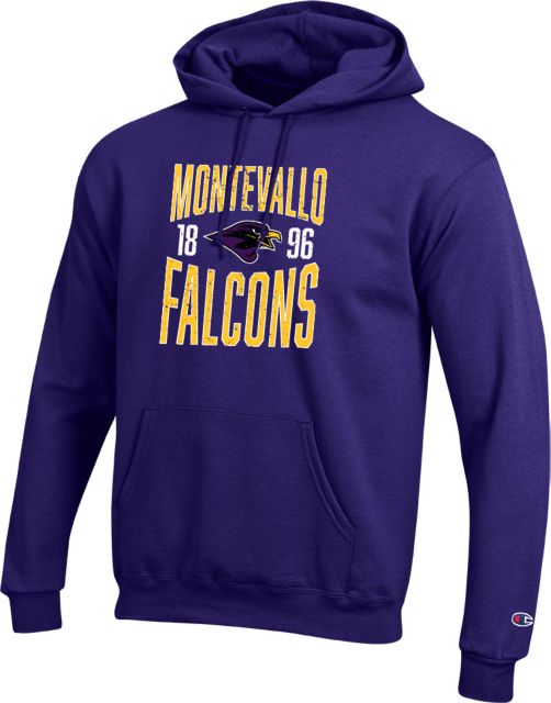 Montevallo Champion Fleece Hoodie Montevallo Falcons Est Yr Distressed - ONLINE ONLY