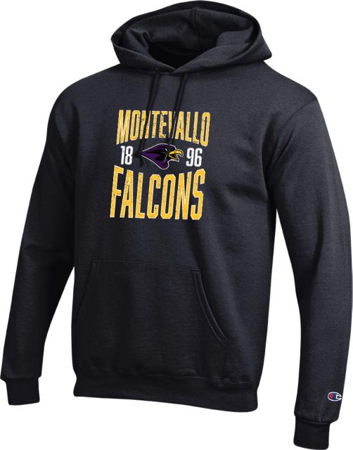 Montevallo Champion Fleece Hoodie Montevallo Falcons Est Yr Distressed - ONLINE ONLY