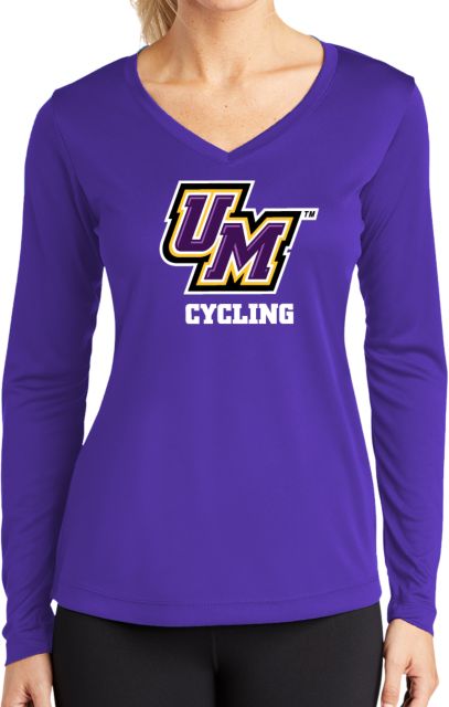 Montevallo Womens Performance Long Sleeve V Neck Shirt UM Cycling - ONLINE ONLY