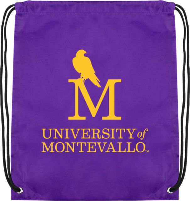 Montevallo Drawstring Backpack University of Montevallo Institutional Mark Stacked - ONLINE ONLY