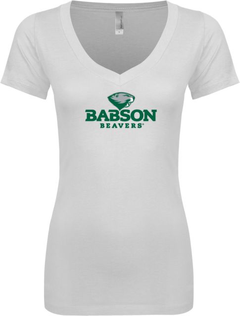 Babson Next Level Ladies Junior Fit Ideal V Tee Primary Mark - ONLINE ONLY