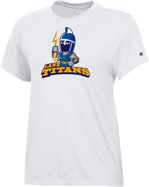 Lane Community Champion Womens  Core Short Sleeve Tee Mascot with Lightning Bolt - ONLINE ONLY