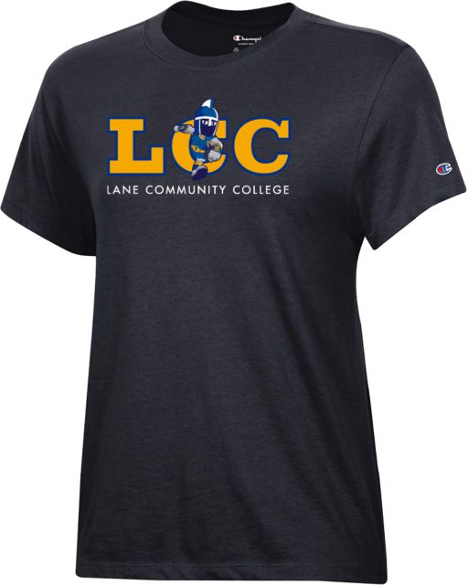 Lane Community Champion Womens Core Short Sleeve Tee Mascot LCC Full Name - ONLINE ONLY