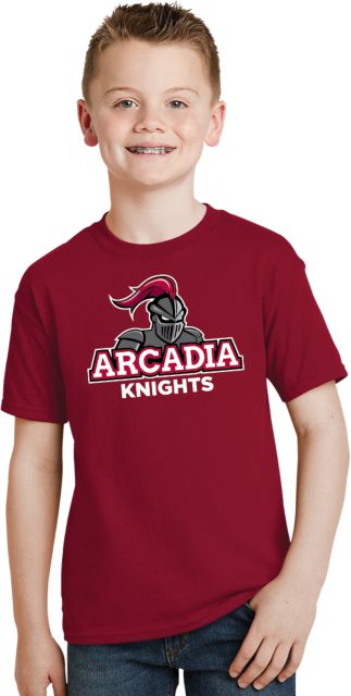 Arcadia Youth Cardinal T Shirt Arcadia Knights Stacked - ONLINE ONLY
