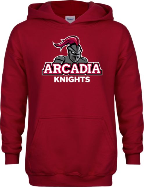 Arcadia Youth Cardinal Fleece Hoodie Arcadia Knights Stacked - ONLINE ONLY