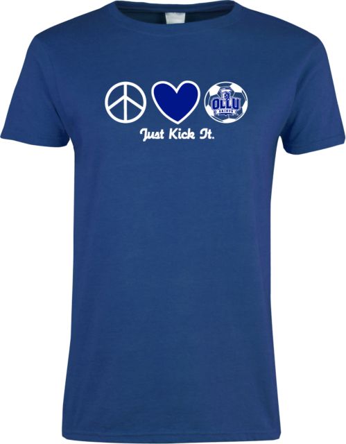 OLLU Ladies T Shirt Just Kick It Soccer Design - ONLINE ONLY