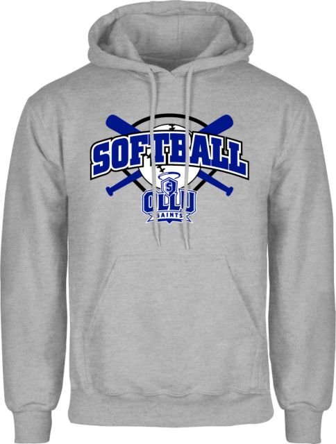 OLLU Fleece Hoodie Softball Crossed Bats Design ONLINE ONLY