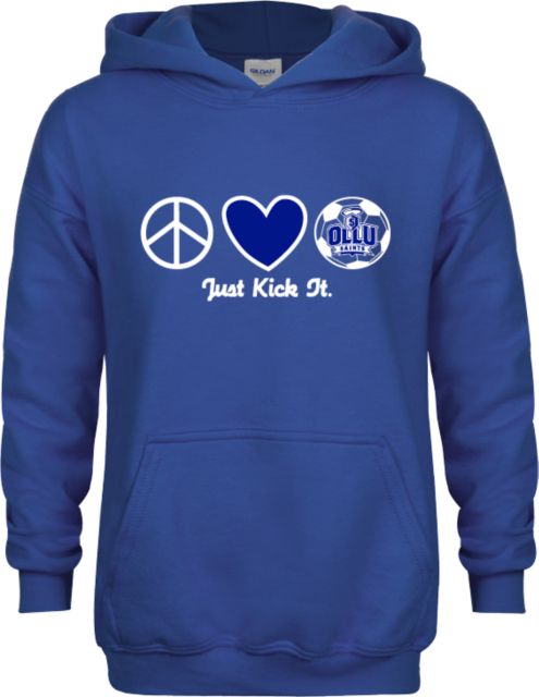 OLLU Youth Fleece Hoodie Just Kick It Soccer Design - ONLINE ONLY