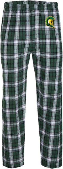 Montcalm Boxercraft Green/White Unisex Flannel Pajama Pant Montcalm Community College Mascot
