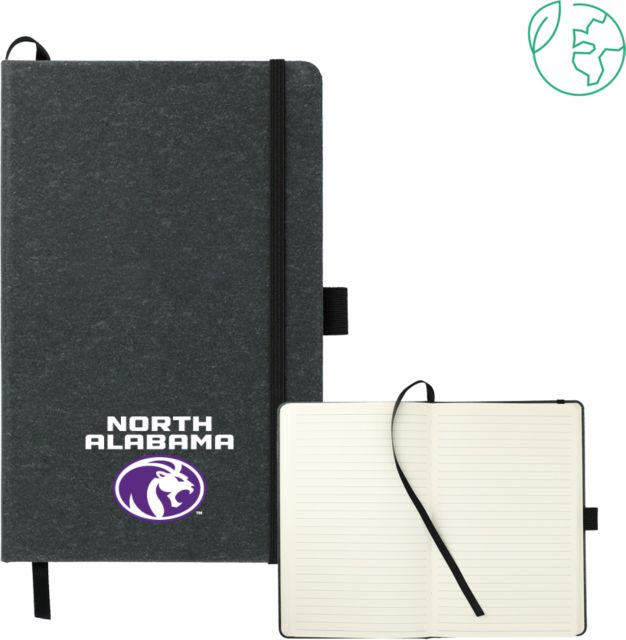 North Alabama 5.5 x 8.5 FSC Mix Recycled Leather Bound Journal UNA Lion - ONLINE ONLY