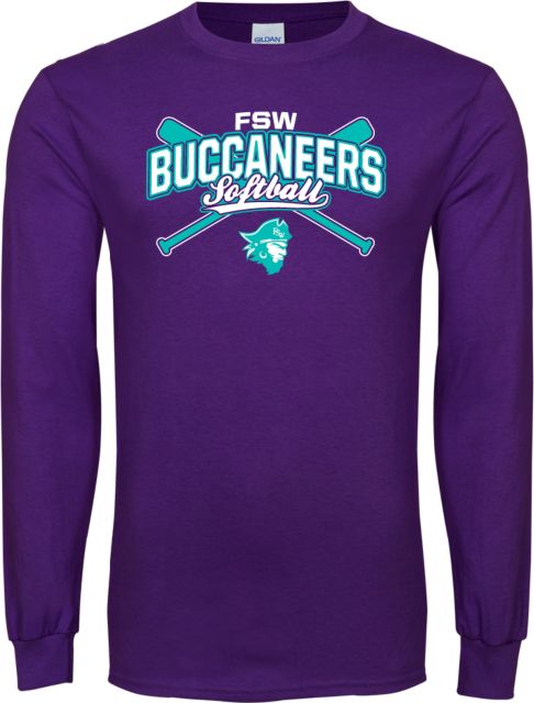 Florida Southwestern State Ladies T Shirt FSW Buccaneers Softball | Follett on Demand | Purple | Medium