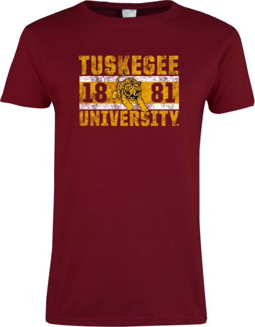 Tuskegee Ladies T Shirt Distressed Est Block - ONLINE ONLY