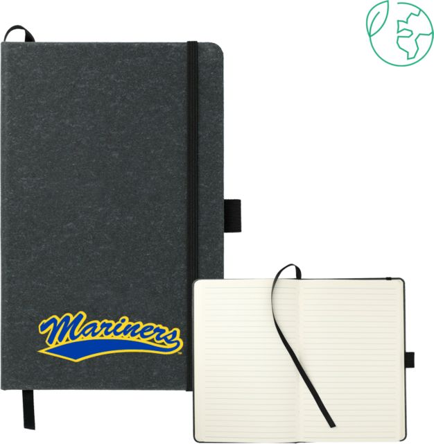 Maine Maritime 5.5 x 8.5 FSC Mix Recycled Leather Bound Journal Mariners Athletic Mark- ONLINE ONLY