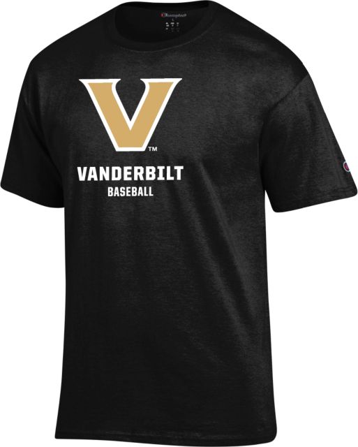 Vanderbilt Champion T Shirt Vanderbilt Baseball Lockup - ONLINE ONLY