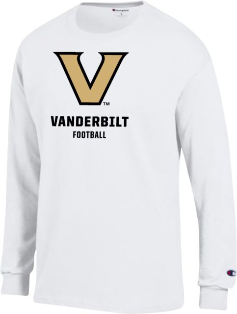 Vanderbilt Champion Long Sleeve T Shirt Vanderbilt Football Lockup - ONLINE ONLY