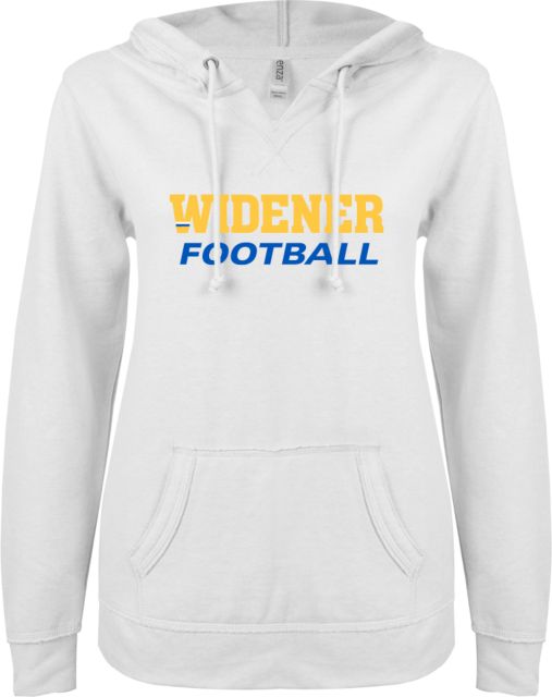 Widener ENZA Ladies V Notch Raw Edge Fleece Hoodie Football - ONLINE ONLY