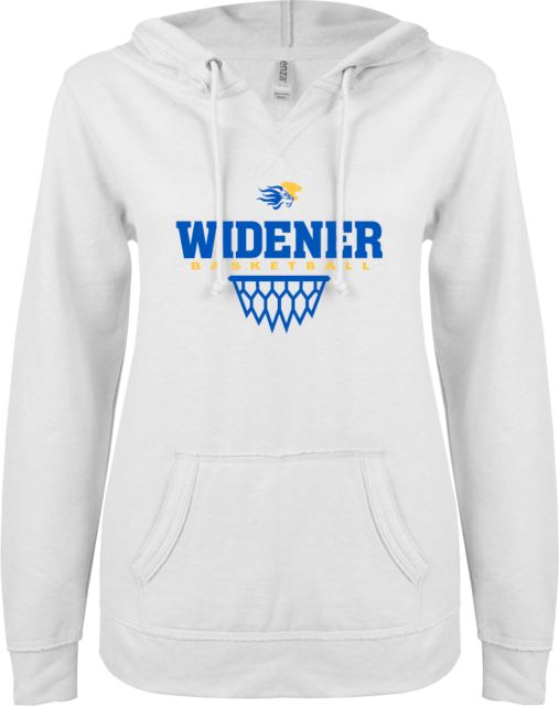 Widener ENZA Ladies V Notch Raw Edge Fleece Hoodie Basketball Design - ONLINE ONLY