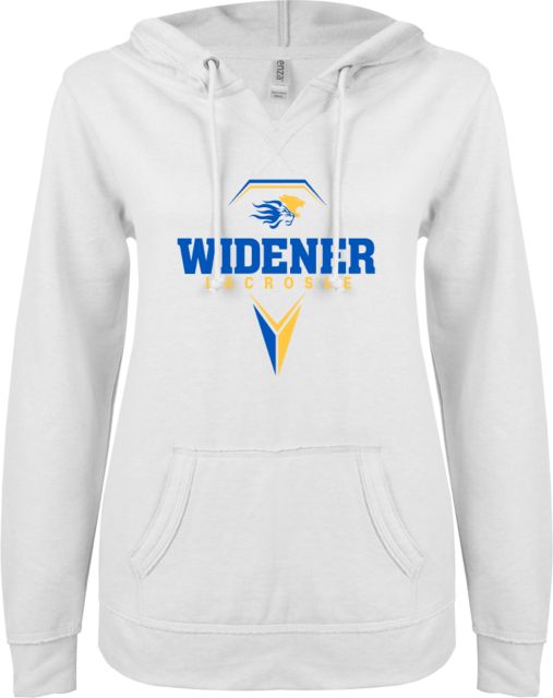 Widener ENZA Ladies V Notch Raw Edge Fleece Hoodie Lacrosse Design - ONLINE ONLY