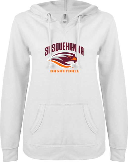 Susquehanna ENZA Ladies V Notch Raw Edge Fleece Hoodie Basketball - ONLINE ONLY