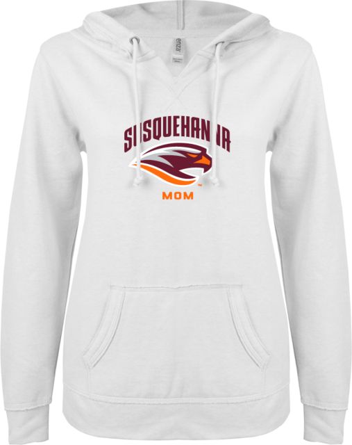 Susquehanna ENZA Ladies V Notch Raw Edge Fleece Hoodie Mom - ONLINE ONLY