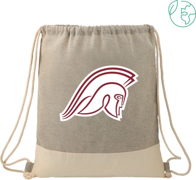 Rutgers Prep Split Recycled Cotton Grey/Natural Drawstring Bag Rutgers Prep Argonauts Mascot  Full Color - ONLINE ONLY