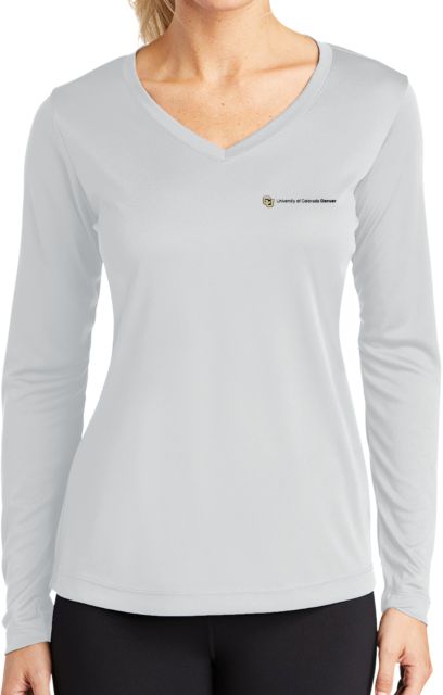 Colorado Denver Womens Performance Long Sleeve V Neck Shirt Primary Mark