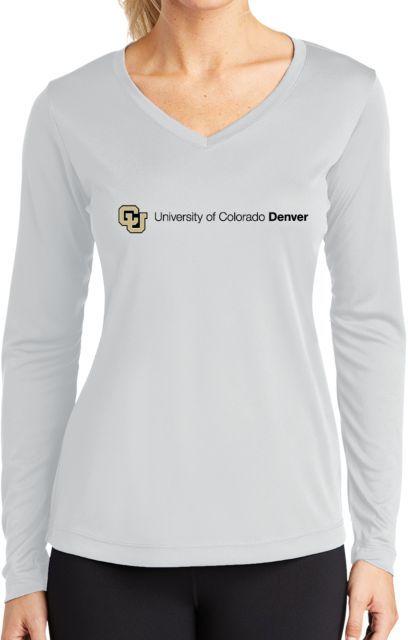 Colorado Denver Womens Performance Long Sleeve V Neck Shirt Primary Mark