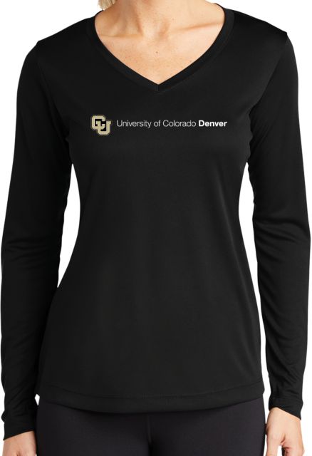 Colorado Denver Womens Performance Long Sleeve V Neck Shirt Primary Mark