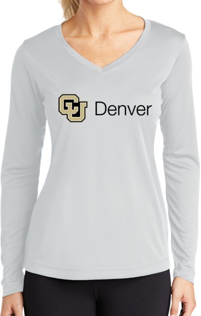 Colorado Denver Womens Performance Long Sleeve V Neck Shirt CU Denver