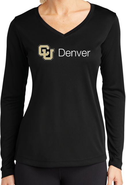 Colorado Denver Womens Performance Long Sleeve V Neck Shirt CU Denver