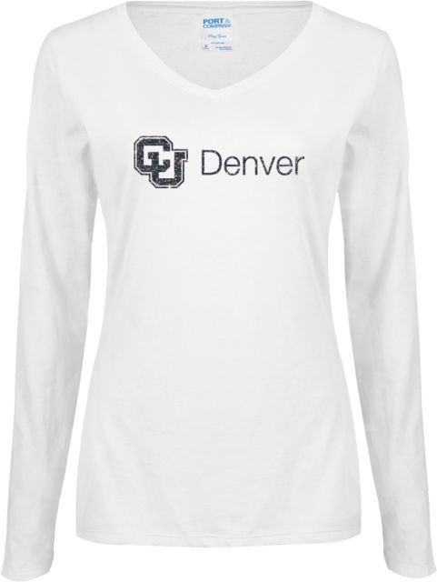 Colorado Denver Womens Long Sleeve V Neck Tee CU Denver Soft Glitter