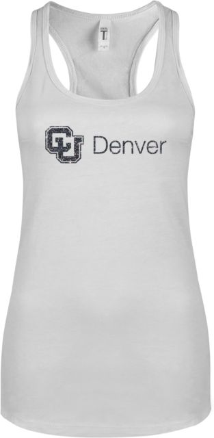 Colorado Denver Next Level Racerback Tank White CU Denver Soft Glitter