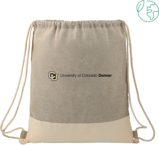 Colorado Denver Split Recycled Cotton Drawstring Bag Primary Mark