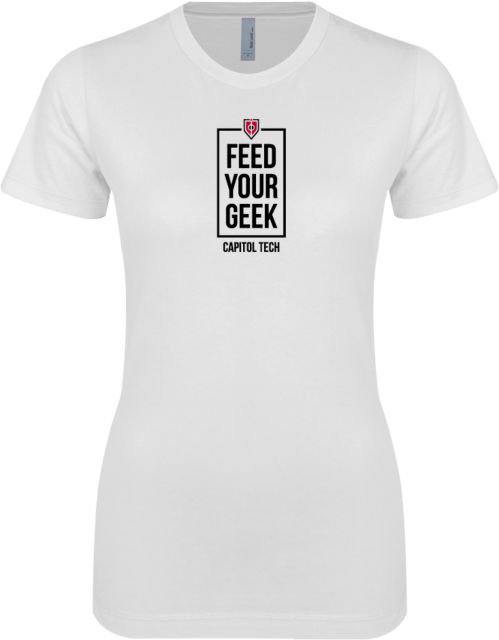 Capitol Technology Next Level Womens Boyfriend Tee Feed Your Geek - ONLINE ONLY