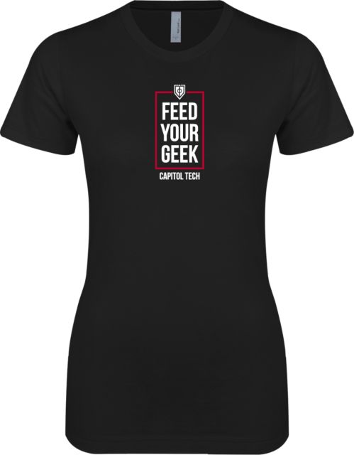 Capitol Technology Next Level Womens Boyfriend Tee Feed Your Geek - ONLINE ONLY