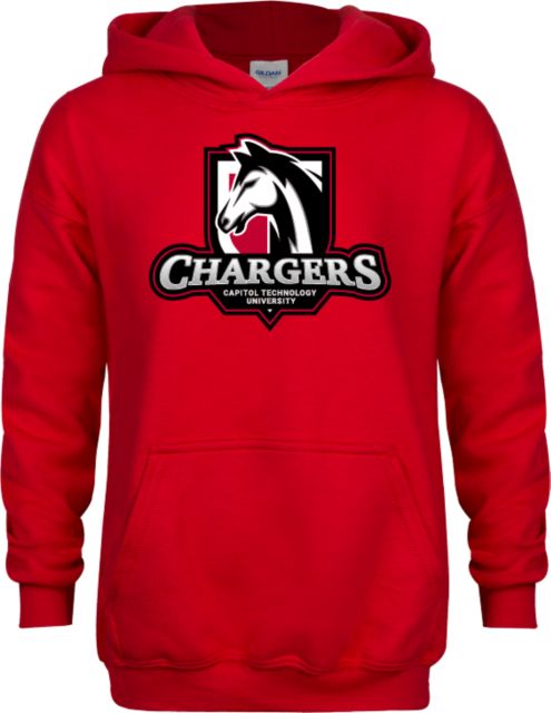 Capitol Technology Youth Red Fleece Hoodie Capitol Tech Chargers - ONLINE ONLY