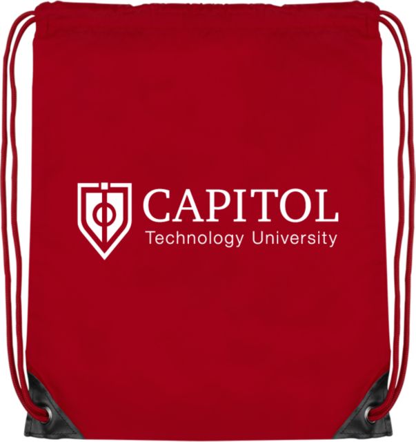 Capitol Technology Red Drawstring Backpack Primary Mark - ONLINE ONLY