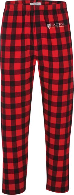 Capitol Tech Boxercraft Unisex Red/Black Buffalo Flannel Pajama Pant Primary Mark - ONLINE ONLY