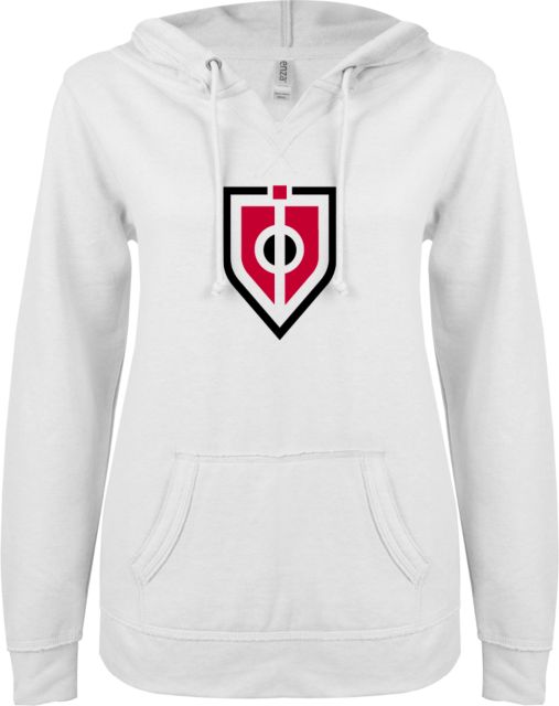 Capitol Technology ENZA Womens V Notch Raw Edge Fleece Hoodie Shield - ONLINE ONLY