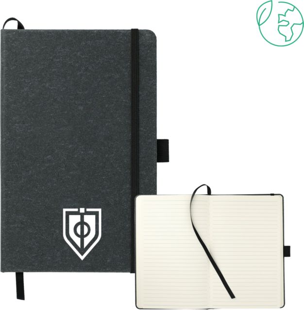 Capitol Technology 5.5 x 8.5 FSC Mix Recycled Leather Bound Journal Shield - ONLINE ONLY